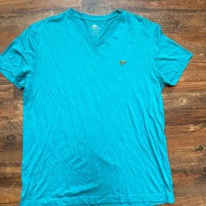 Men's Lacoste Teal Blue Vneck Shirt